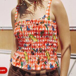 Cara Top Lisa Says Gah - Garden Critters Gingham